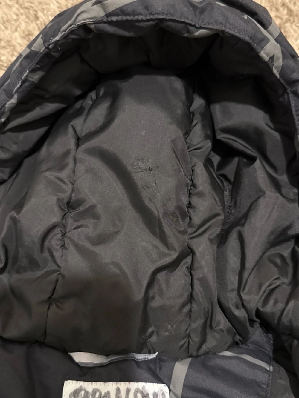 Columbia Black and Gray Kids Hooded Puffer Jacket Medium 10/12